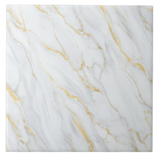 White Marble Gold Vein Pattern Tile
