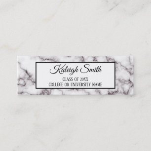 White Marble Graduation Insert Name Card