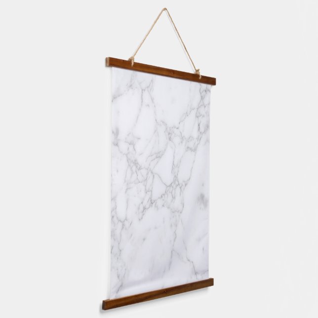 White Marble Hanging Tapestry (Angled)