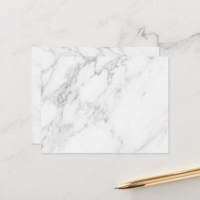 White Marble Holiday Postcard (Front/Back In Situ)