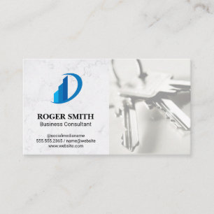 White Marble   House Icon   Keys Business Card