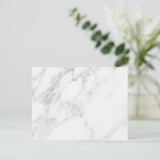 White Marble Invitation Postcard