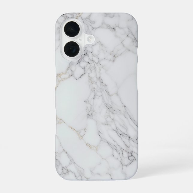 White Marble iPhone 16 Case (Back)
