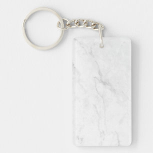 White Marble Key Ring
