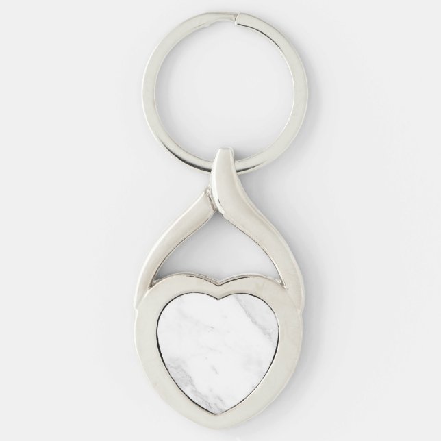 White Marble  Key Ring (Front)