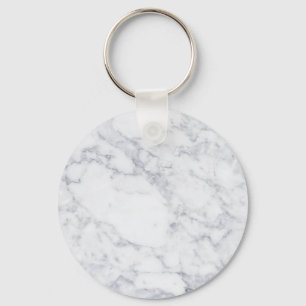 White Marble Key Ring