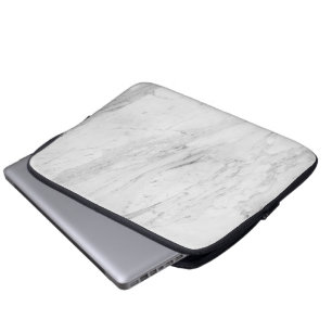White Marble  Laptop Sleeve