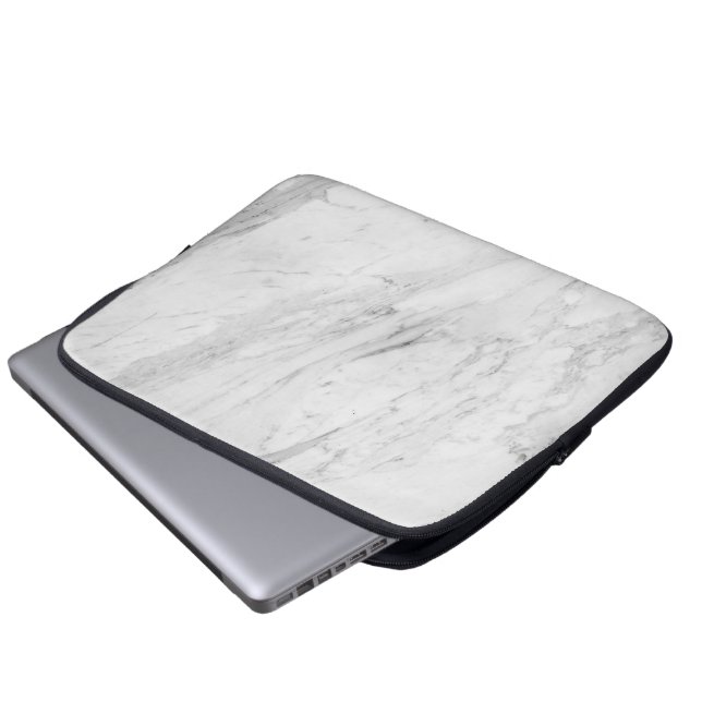White Marble  Laptop Sleeve (Front Bottom)