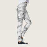 White Marble Leggings<br><div class="desc">Modern White Marble Leggings MIGNED Design</div>