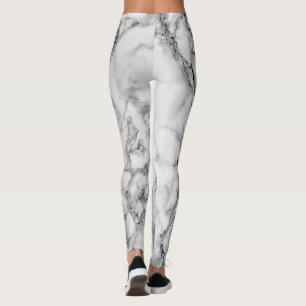 White Marble Leggings