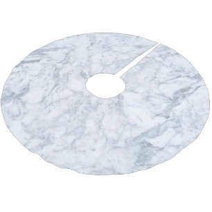 White Marble Look Brushed Polyester Tree Skirt