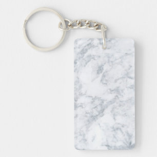 White Marble Look Key Ring