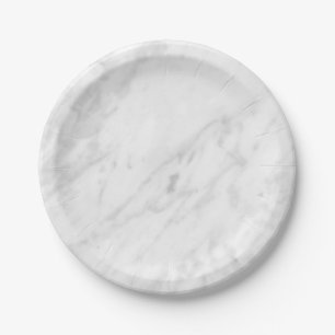 White Marble Look Paper Plate