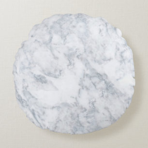 White Marble Look Round Cushion