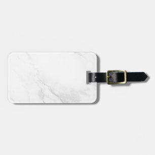 White Marble Luggage Tag