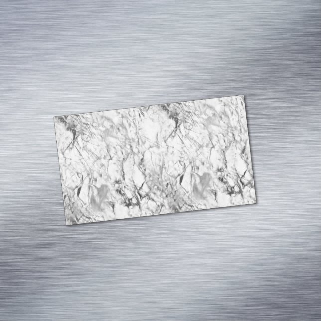 White marble magnetic business card (In Situ)