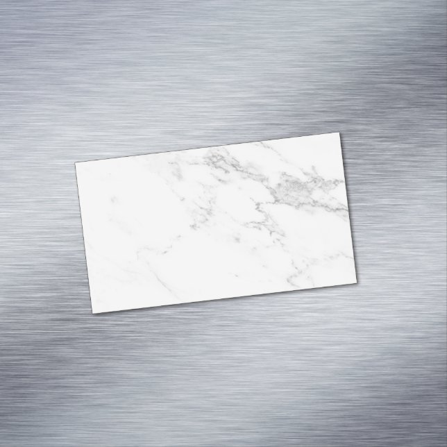 White Marble Magnetic Business Card (In Situ)