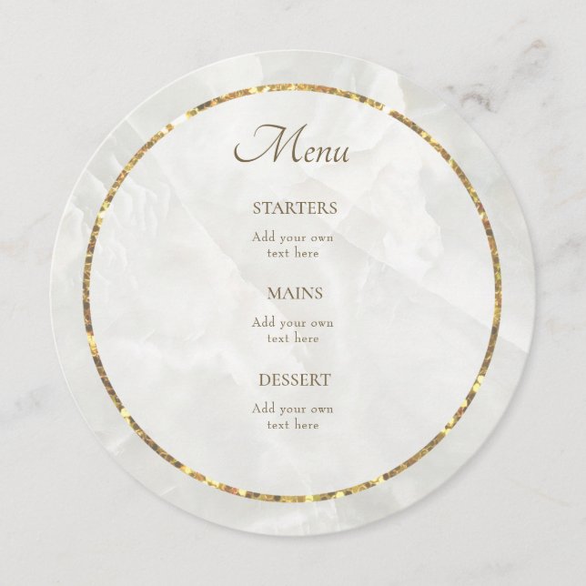 white marble  Menu (Front)