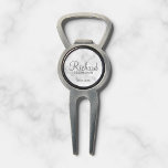 White Marble Modern Script Personalised Groomsman Divot Tool<br><div class="desc">Personalised Groomsman Gifts featuring personalised groomsman's name in grey modern script font style with title and wedding date in modern sans serif font style on white marble background. Also perfect for best man, father of the bride, bridesmaid, maid of honour, mother of the bride and more. Please note: The marble...</div>