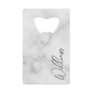 White Marble Modern Script Personalized Name