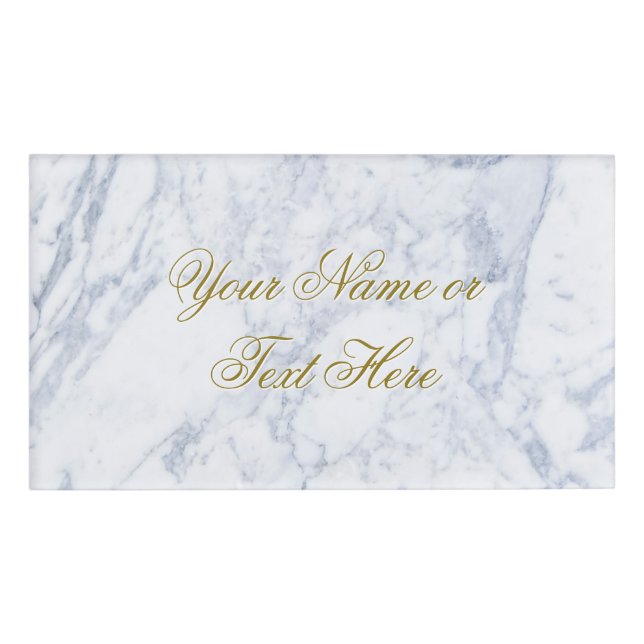 White Marble Name Tag (Front)