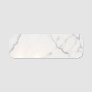 White marble name tag