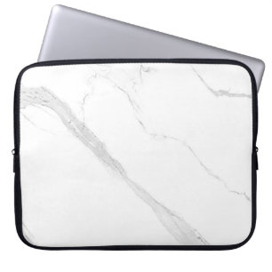 White marble Neoprene Laptop Sleeve 15 inch