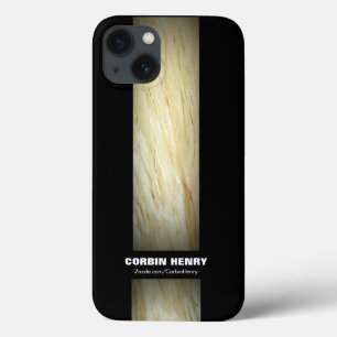 White Marble On Black iPad Case