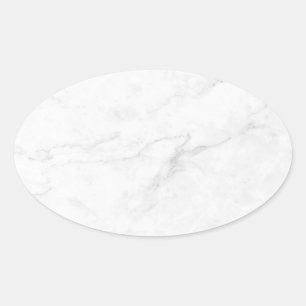 White Marble Oval Sticker