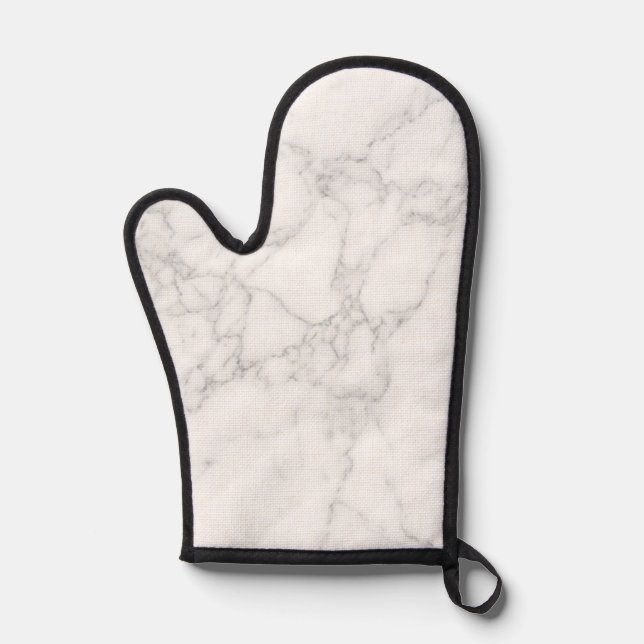 White Marble Oven Mitt (Front)
