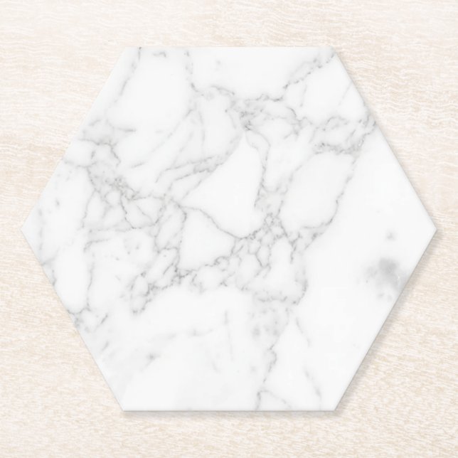White Marble Paper Coaster (Front)