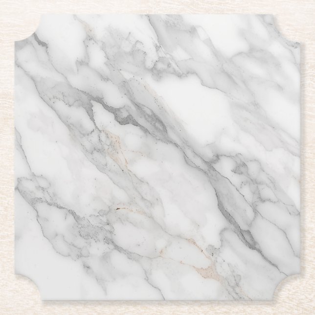 White Marble Paper Coaster (Front)