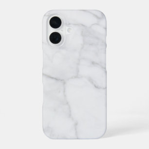 White Marble Pattern Boho Chic iPhone 16 Case