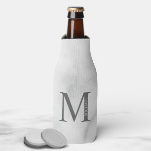 White Marble Personalised Monogram and Name Bottle Cooler