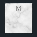 White Marble Personalised Monogram and Name Notepad<br><div class="desc">Personalised Monogram and Name Gifts
featuring personalised monogram and name in classic serif font style.</div>