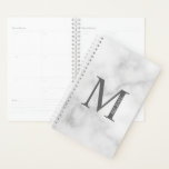 White Marble Personalised Monogram and Name Planner<br><div class="desc">Personalised Monogram and Name Design
featuring personalised monogram and name in classic serif font style.</div>
