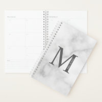 White Marble Personalised Monogram and Name