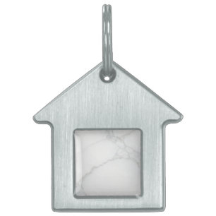 White Marble Pet ID Tag