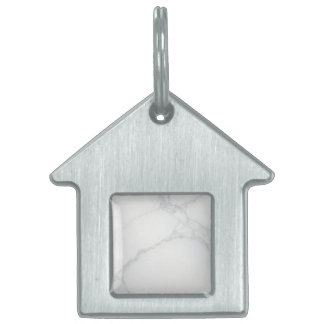 White Marble Pet ID Tag