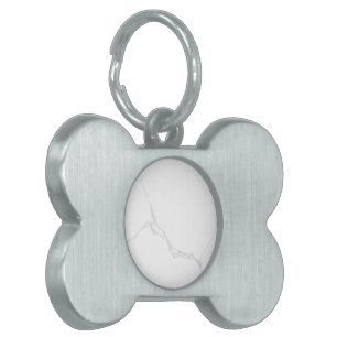 White Marble  Pet ID Tag