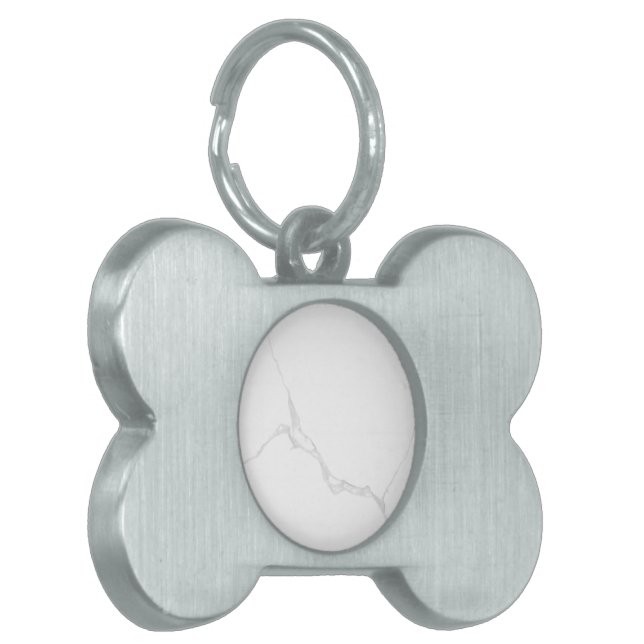 White Marble  Pet ID Tag (Front Left)