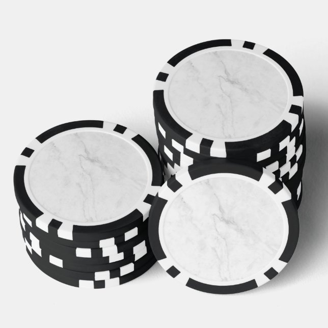 White Marble Poker Chips (Stack)