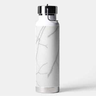 White Marble Profile card Water Bottle