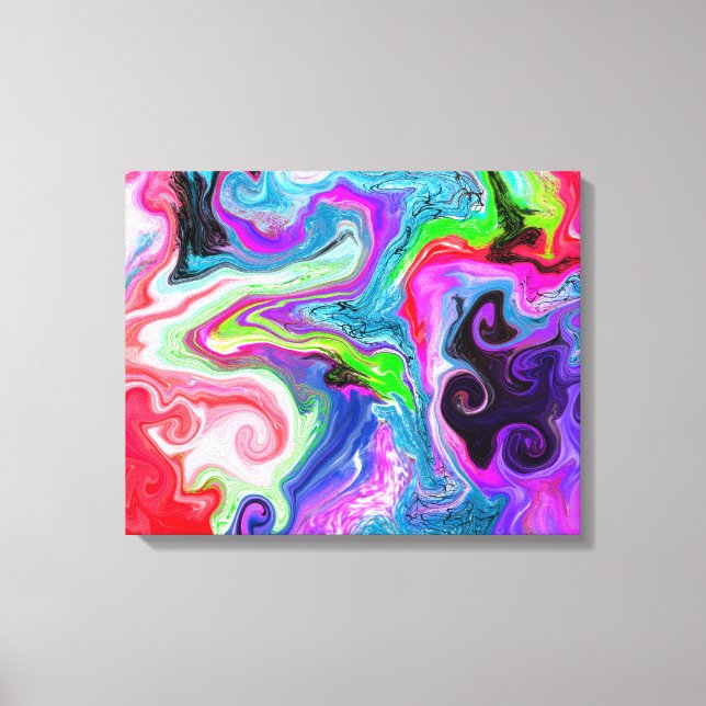 White Marble River Colourful Marble Art   Canvas Print (Front)