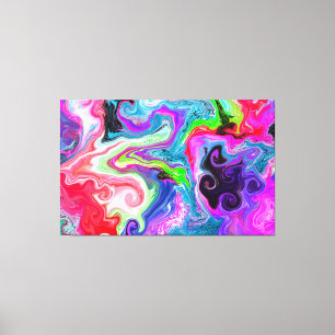 White Marble River Colourful Marble Art Canvas Print