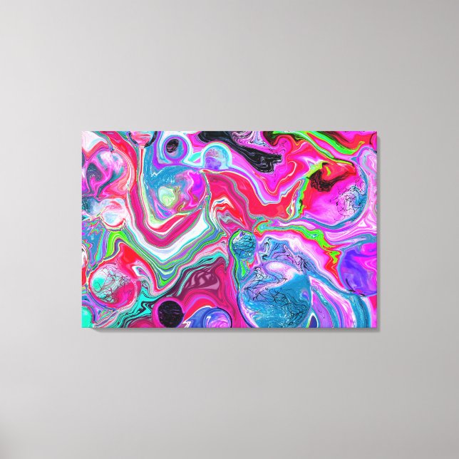 White Marble River Colourful Marble Art  Canvas Print (Front)