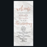 White Marble & Rose Gold Elegant Wedding Program Programme<br><div class="desc">White Marble & Rose Gold Wedding Program With trendy brush script font! ~ Check my shop to see the entire wedding suite for this design!</div>