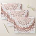 White marble rose gold floral mandala illustration