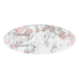 white,marble,rose gold, modern,chic,beautiful,eleg name tag