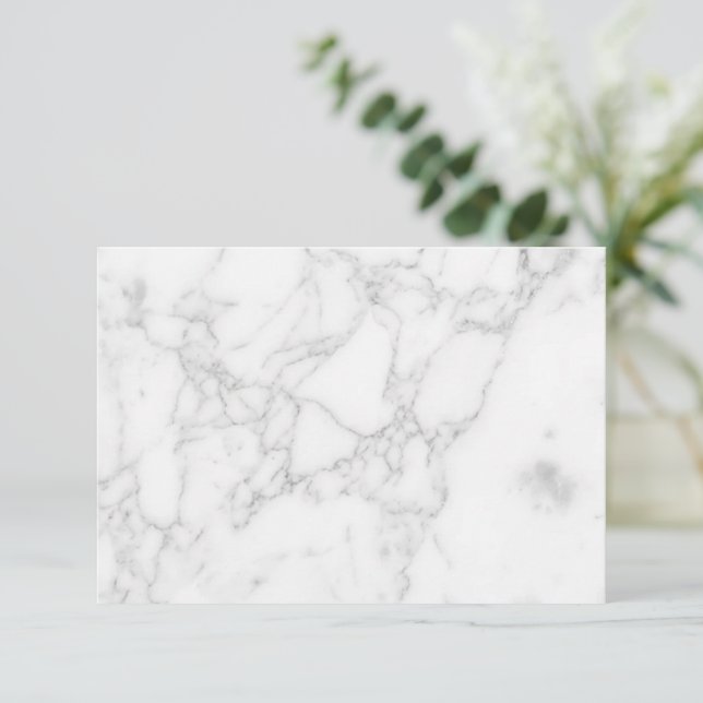 White Marble Save The Date (Standing Front)